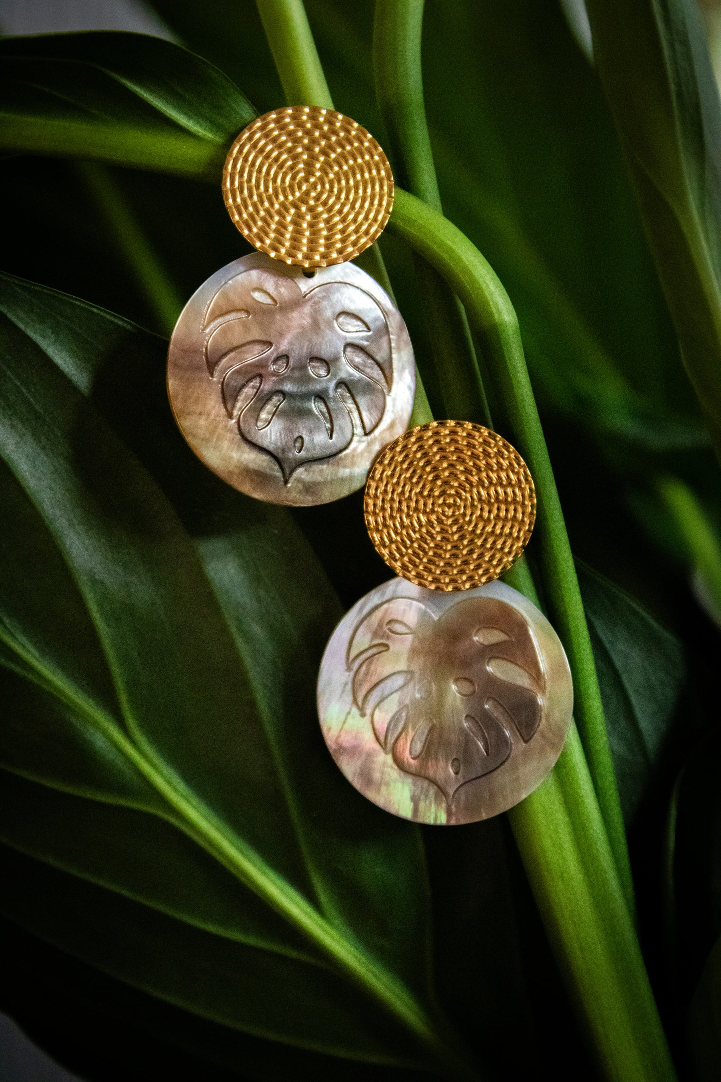 Boucle d'oreille APE en nacre